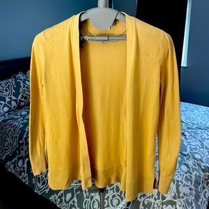 Mustard color Ann Taylor Loft open front cotton cardigan - size SP